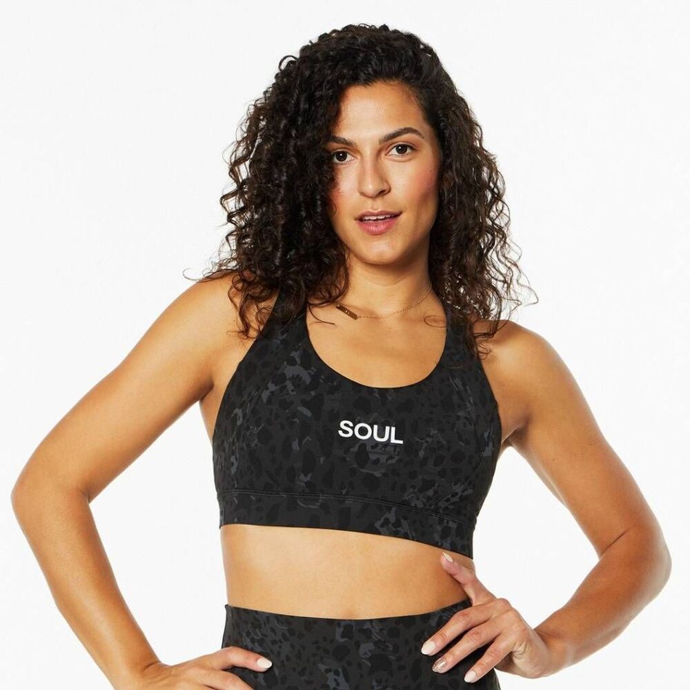 Lululemon X Soul Cycle Black Camo Energy Sports Bra 2 Athletic Workout Gym